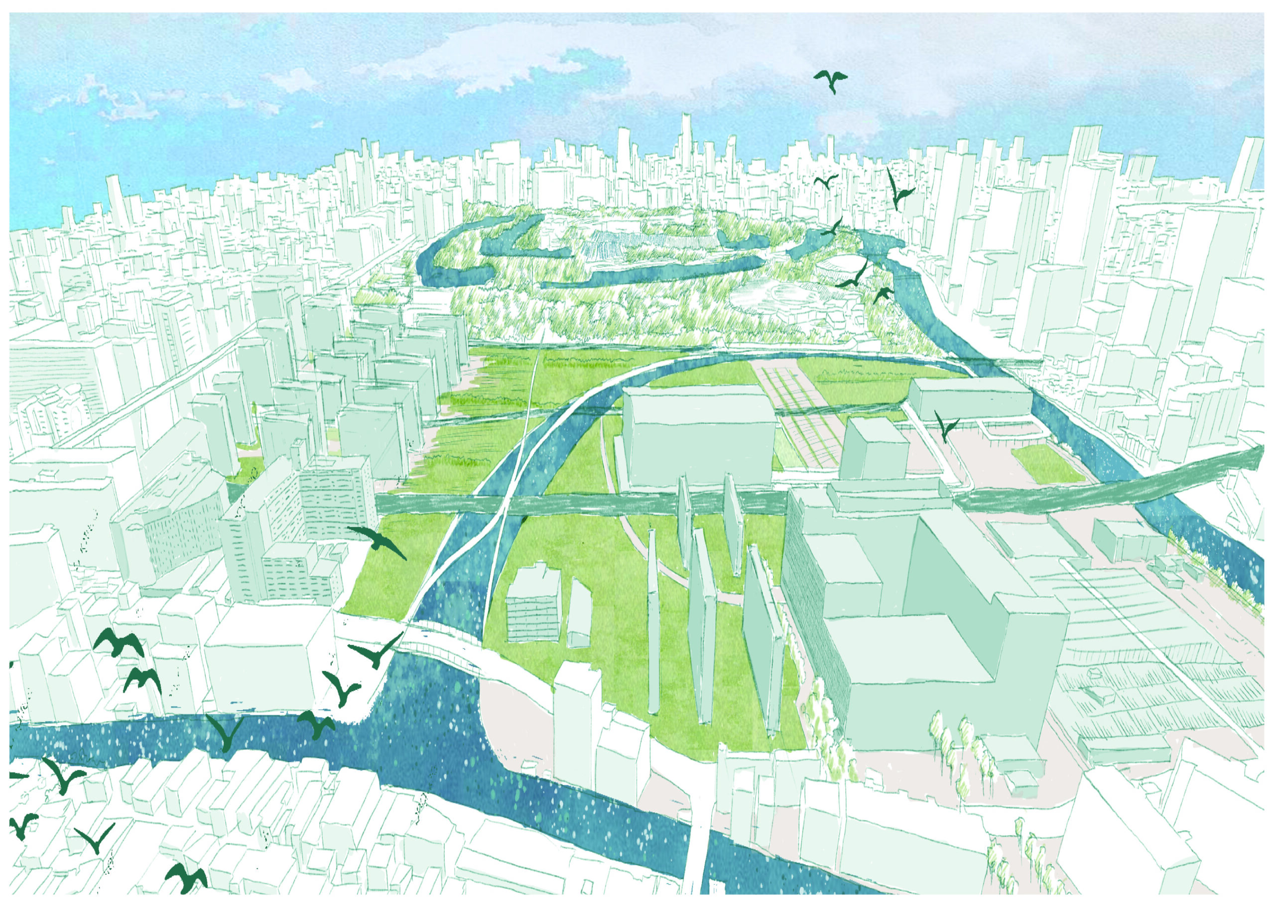 都市の縫い目 ー水・道・鉄道による断絶を繋ぎ直す森之宮まちづくりー